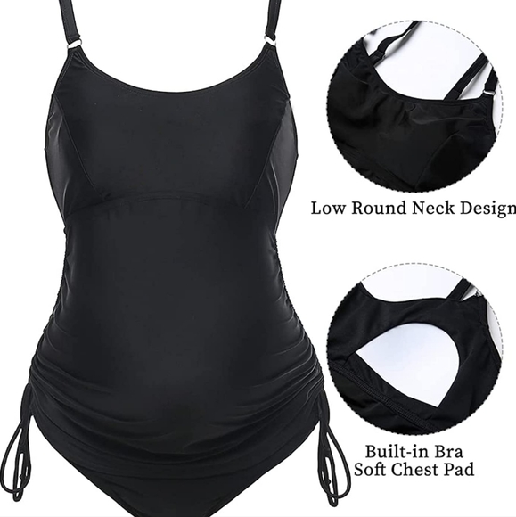 MiYang Women's Maternity Tankini Set Two Piece Swimsuit - Picture 4 of 5